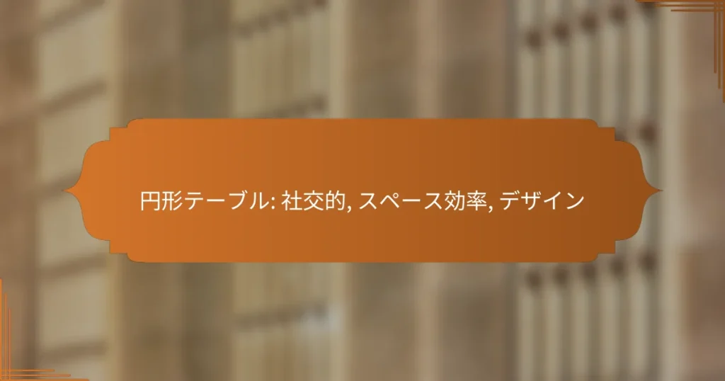 円形テーブル: 社交的, スペース効率, デザイン